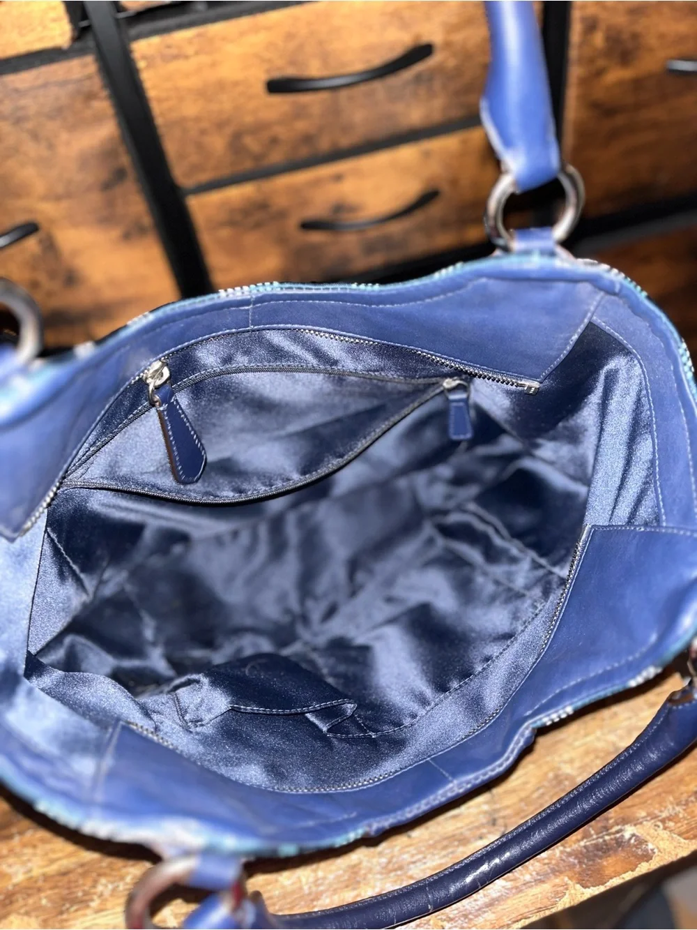 Coach Blue Multi Signature Circle Shoulder Bag